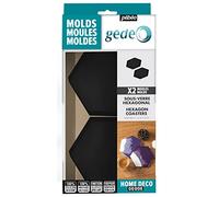 Pébéo - Lot de 2 Moules en Silicone pour Résine Hexagonal - Moules à Résine Epoxy pour Dessous de Verre et Sous-Verre - Forme Hexagonale - 12 x 12cm
