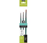 Pebeo Lot de 3 000 pinceaux ronds en fibre synthétique pour travaux manuels, n° 2, 6, certifiés FSC, tige courte