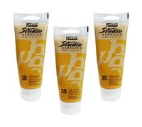 Pébéo Lot De 3 Acryliques Fine Studio Acrylics 100 Ml Jaune De Venise