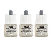 Pébéo Lot de 3 Huiles de Silicone Studio Acrylics Transparent 45 ml