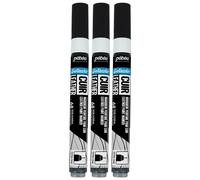 Pébéo Lot De 3 Marqueurs Acrylique Setacolor Spécial Cuir Mat Satiné Extra Fine Noir Extrême
