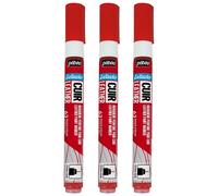 Pébéo Lot De 3 Marqueurs Acrylique Setacolor Spécial Cuir Mat Satiné Extra Fine Rouge Intense