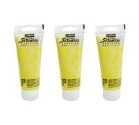 Pébéo Lot De 3 Peintures Studio Acrylique Tube Jaune Cadmium Citron Imitation 100 Ml