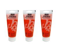 Pébéo Lot De 3 Peintures Studio Acrylique Tube Orange Cadmium Imitation 100 Ml