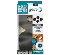 Pébéo - Lot de 4 Moules en Silicone pour Résine - Moules à Résine Epoxy pour Dessous de Verre et Sous-Verre - 13 x 13cm