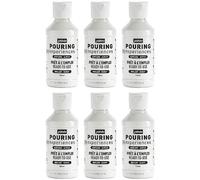 PÉBÉO Lot de 6 Peintures Acrylique POURING Expérience Prête à l'emploi 118ml BLANC DE TITANE