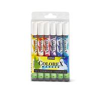 PEBEO - Marqueur Encre Colorex Set de 12- Colorex Encre Aquarelle Encre Couleurs Primaires Rendu Velouté - Dessin Multi-outil Tous Supports - Marqueur Couleurs Complémentaires