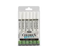 Pébéo - Marqueur Vide Rechargeable Colorex - Compatible 56 Couleurs Pébéo - Pointe-Pinceau Polyvalent - Encre Dessin Multi-outil Tous Supports - Set 6 Marqueurs Vides