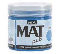 Pébéo – Peinture acrylique Mat Pub – Extra fine et extra mate – Bleu cyan – 140 ml
