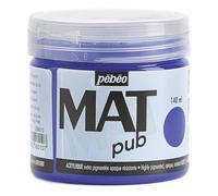 Pébéo Peinture acrylique Mat Pub – Extra fine et extra mate – Bleu outremer 140 ml