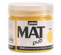 Pébéo - Mat Pub - Peinture Acrylique Extra Fine et Extra Mate - Jaune doré -140ml