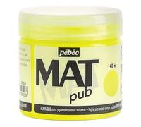Pébéo - Mat Pub - Peinture Acrylique Extra Fine et Extra Mate - Jaune fluorescent -140ml