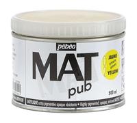 Pébéo - Mat Pub - Peinture Acrylique Extra Fine et Extra Mate - Jaune Primaire -500ml