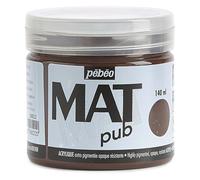 Pébéo – Peinture acrylique Mat Pub, extra fine et extra mate – Ombre brûlée 140 ml