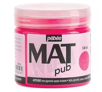Pébéo - Mat Pub - Peinture Acrylique Extra Fine et Extra Mate - Rose fluorescent -140ml