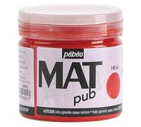 Pébéo - Mat Pub - Peinture Acrylique Extra Fine et Extra Mate - Rouge vermillon -140ml 256005