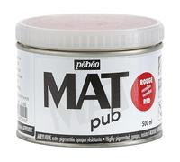 Pébéo - Mat Pub - Peinture Acrylique Extra Fine et Extra Mate - Rouge vermillon -500ml