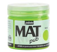 Pébéo - Mat Pub - Peinture Acrylique Extra Fine et Extra Mate - Vert fluorescent -140ml
