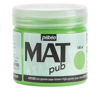 Pébéo - Mat Pub - Peinture Acrylique Extra Fine et Extra Mate - Vert lumière -140ml