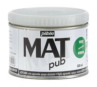 Pébéo - Mat Pub - Peinture Acrylique Extra Fine et Extra Mate - Vert permanent -500ml