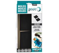 2 moules dessous de verre en silicone - Carré Noir
