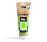 Pébéo - Origin Acrylics 120 ml - Peinture Acrylique Éco-Conçue - Haute Viscosité - Finition Fluorescent - Liant 100% Recyclé - 96% de Matières Premières d’Origine Européenne - Vert Fluorescent