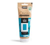 Pébéo - Origin Acrylics 120 ml - Peinture Acrylique Éco-Conçue - Haute Viscosité - Finition Mate - Liant 100% Recyclé - 96% de Matières Premières d’Origine Européenne - Bleu Turquoise