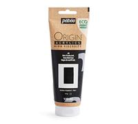 Pébéo - Origin Acrylics 120 ml - Peinture Acrylique Éco-Conçue - Haute Viscosité - Finition Mate - Liant 100% Recyclé - 96% de Matières Premières d’Origine Européenne - Noir d’Ivoire Imitation