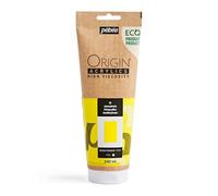Pébéo - Origin Acrylics 240 ml - Peinture Acrylique Éco-Conçue - Haute Viscosité - Finition Mate - Liant 100% Recyclé - 96% de Matières Premières d’Origine Européenne - Jaune Primaire