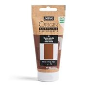 Pebeo - Origin Acrylics 60 ml - Peinture Acrylique Éco-Conçue - Haute Viscosité - Finition Mate - Liant 100% Recyclé - 96% de Matières Premières d’Origine Européenne - Sienne Naturelle