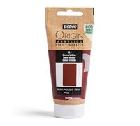 Pebeo - Origin Acrylics 60 ml - Peinture Acrylique Éco-Conçue - Haute Viscosité - Finition Mate - Liant 100% Recyclé - 96% de Matières Premières d’Origine Européenne - Sienne Brûlée