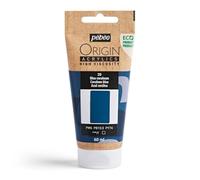 Pebeo - Origin Acrylics 60 ml - Peinture Acrylique Éco-Conçue - Haute Viscosité - Finition Mate - Liant 100% Recyclé - 96% de Matières Premières d’Origine Européenne - Bleu Ceruleum