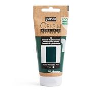 Pebeo - Origin Acrylics 60 ml - Peinture Acrylique Éco-Conçue - Haute Viscosité - Finition Mate - Liant 100% Recyclé - 96% de Matières Premières d’Origine Européenne - Émeraude de Phtalocyanine