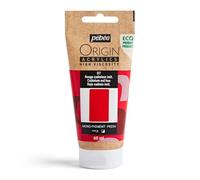 Pebeo - Origin Acrylics 60 ml - Peinture Acrylique Éco-Conçue - Haute Viscosité - Finition Mate - Liant 100% Recyclé - 96% de Matières Premières d’Origine Européenne - Rouge Cadmium Imitation