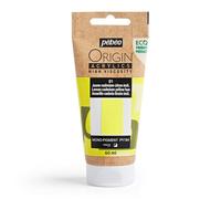 Pebeo - Origin Acrylics 60 ml - Peinture Acrylique Éco-Conçue - Haute Viscosité - Finition Mate - Liant 100% Recyclé - 96% de Matières Premières d’Origine Européenne - Jaune Cadmium Citron Imitation