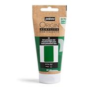 Pebeo - Origin Acrylics 60 ml - Peinture Acrylique Éco-Conçue - Haute Viscosité - Finition Mate - Liant 100% Recyclé - 96% de Matières Premières d’Origine Européenne - Vert Permanent Clair