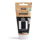 Pebeo - Origin Acrylics 60 ml - Peinture Acrylique Éco-Conçue - Haute Viscosité - Finition Mate - Liant 100% Recyclé - 96% de Matières Premières d’Origine Européenne - Noir de Mars