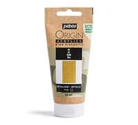 Pebeo - Origin Acrylics 60 ml - Peinture Acrylique Éco-Conçue - Haute Viscosité - Finition Métallique - Liant 100% Recyclé - 96% de Matières Premières d’Origine Européenne - Or