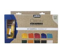 Pébéo - Origin Acrylics - Set Essentiel 10x60 ml - Peinture Acrylique Éco-Conçue - Finition Mate - Liant 100% Recyclé - 96% de Matières Premières d’Origine Européenne - Assortiment de 10 couleurs