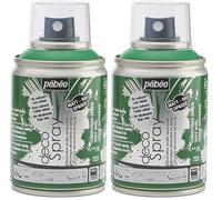 PEBEO - Peinture Acrylique en Spray - Pour la Décoration Multi Supports en Intérieur et Extérieur - Base Eau, Faible Odeur - 100 ml - Finition Mate - Coloris Vert Noël (Lot de 2)