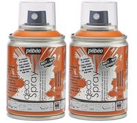 PEBEO - Peinture Acrylique en Spray - Pour la Décoration Multi Supports en Intérieur et Extérieur - Base Eau, Faible Odeur - 100 ml - Finition Mate - Coloris Mandarine (Lot de 2)