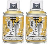 PEBEO - Peinture Acrylique en Spray - Pour la Décoration Multi Supports en Intérieur et Extérieur - Base Eau, Faible Odeur - 100 ml - Finition Nacré - Coloris Or Nacré (Lot de 2)