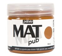 Pébéo Peinture acrylique Mat Pub – Extra fine, extra mate – Sienne naturelle 140 ml