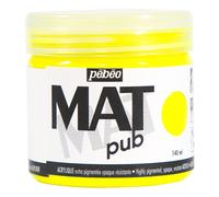 Pébéo Peinture acrylique Mat Pub, extra fine et extra mate, jaune fluorescent 140 ml