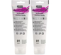 PEBEO Peinture Acrylique Texture Crème pour la Décoration - Finition Mate - 120 ML - Blanc Nuage (Lot de 2)