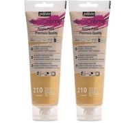 PEBEO Peinture Acrylique Texture Crème pour la Décoration - Finition nacrée - 120 ML - Or (Lot de 2)