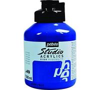[171049] Pébéo Flacon 500ml Peinture Studio Acrylics Haute Viscosité Cyan Pri...