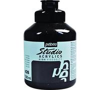 Pébéo - Acrylique Fine Studio Acrylics - Peinture Acrylique Noir - Noir de Mars - 500 ml
