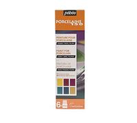 Pébéo Peinture, Blanc Poudré + Rose Poudré + Bleu Poudré + Vert Poudré + Taupe Poudré + Ardoise Noire, 6 Flacons de 20 ml, Set de 120 Pièces