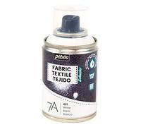 Pébéo - Peinture en Spray pour Textiles 7A Spray - Tissus Naturels et Synthétiques - Base Eau - Sans Solvant - Résistante au Lavage Machine - Peinture sur Tissu Pébéo Couleur Blanc - 100 ml